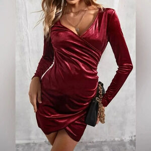 SHEIN Maternity Surplice Neck Wrap Dress